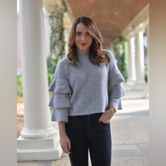 Endless Rose Light Gray Knit Top - Picture 3 of 10